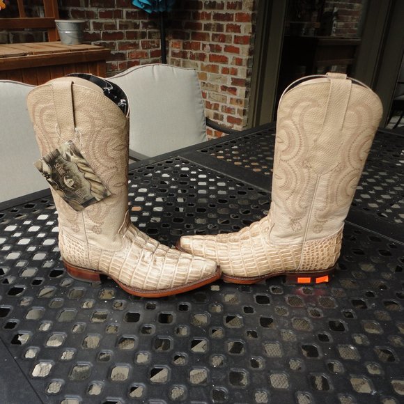 EL SENOR de los CIELOS Men's Caiman Tail Print Leather Western Boots Size 6 NWT! - Picture 4 of 9